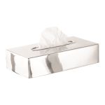 Collection Basic, couvercle plat pour boîte de mouchoirs, acier inoxydable poli